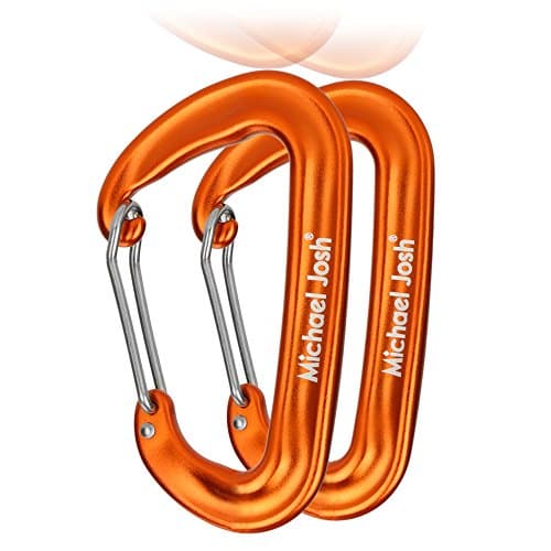 Small carabiner keychain clip bulk pack for hiking(orange)