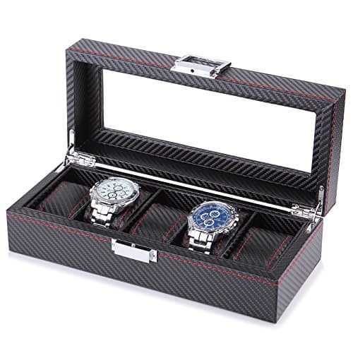 Watch storage box Leather jewelry box High-end watch packaging Finishing box Bracelet plate Watch stand , carbon fiber version 5 watch boxes