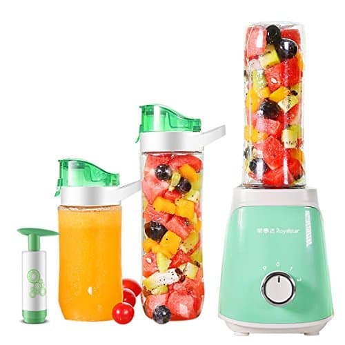 Zjuicer Electric Juicer Bottle With Vacuum Preservation Function - Automatic Fruit Ice Mixer Cup - Portable Mini Travel Juice Blender 4 Blades - 600Ml Bottle + 400Ml Bottle