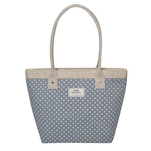 Earth Squared - Tote Bag - Shoulder Bag - Linen Spot - Pale Blue - 27x39x14cm