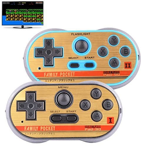 Retro Games Controller Mini Classic Handheld Game Console Toys for Kids Gamepad Joystick Support Dual battle Load in 260 Video Games Connect and Play with Big TV Gaming Station (Black+Blue)