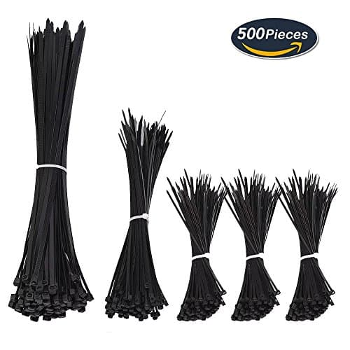 500 Pcs Cable Ties,Black Nylon Cable Zip Ties for Indoor and Outdoor (4,6,8 Inch)