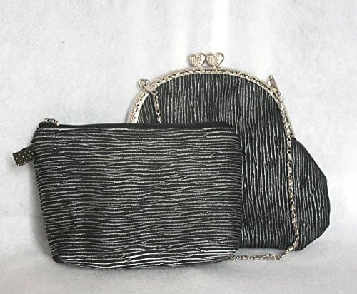 Combo : Beautiful metallic silver clasp with decorated surface handbag chain