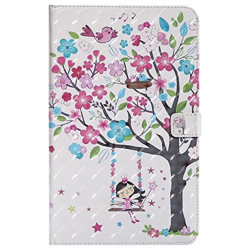 Samsung Galaxy Tab T580 Case , Multi-Function Screen Protector PU Leather , Ultra Slim Lightweight with Stand/Auto Sleep Wake-up Function Ciover Smart Case for Samsung Galaxy Tab T580 Case - safflower + 1X Dust plug & Dustproof cloth