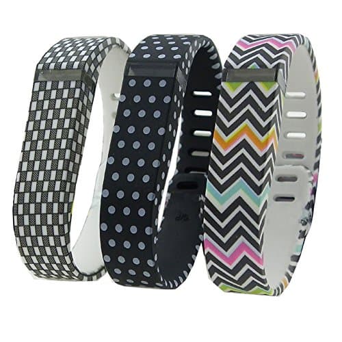 HopCentury Replacement Wrist Band Strap for Fitbit Flex Bracelet Straps with Translucent Secure Fastener Sleeve and Metal Clasp - Large Size (3 Pack)