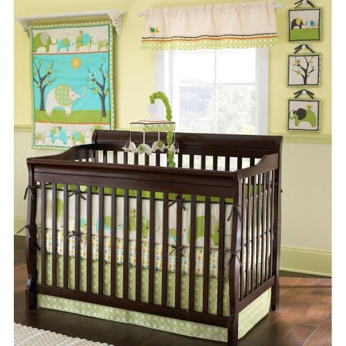 Laura Ashley Elephant Parade 7 Piece Crib Bedding Set