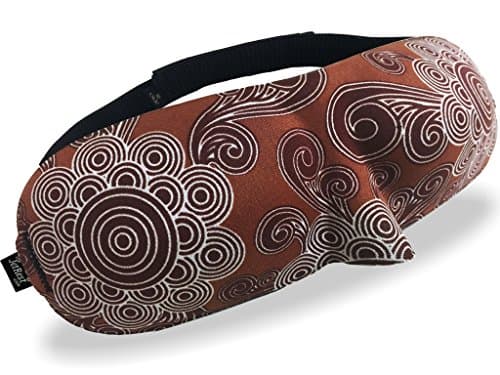 Contoured 3D Blackout Eye Mask / Sleep Mask with Velcro Strap by The JetRest® (Sleep Mask Only, Floral Brown, Pack of 1)