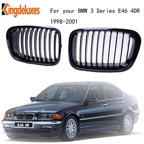 E46 4DR 1998-2001 Kindey Front Grille Grill Hood Nose Gloss Black