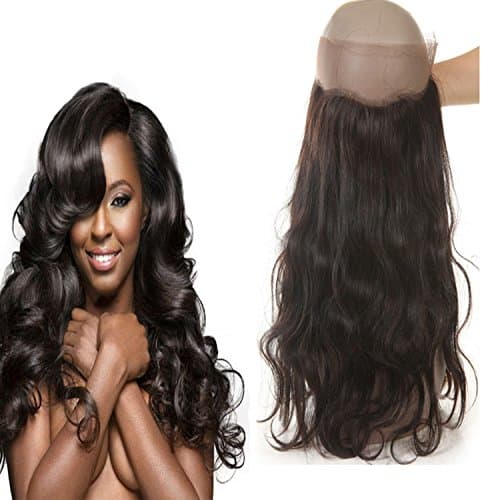 New 360 Lace Frontal Peruvian Body Wave Full Frontal Closure 22x4x2 Custom 360 Frontal Band Lace Frontal Hair Natural Hairline 1b Natural Black Free Shipping Free Part Design (8")