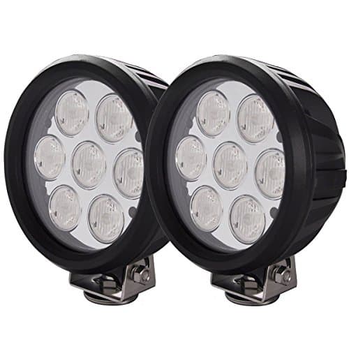 Lightronic2pcs 6inch 70W Cree LED Work Driving Light 7000LM Euro/Flood Beam Round Offroad Lamp ATV 4x4