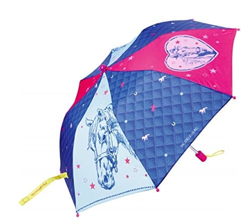 Horse Friends Foldable Umbrella with Transparent Panel-Part, 33 x 80 cm, Model# 12829