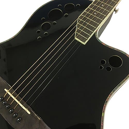 Coban Electro Gloss Black Plain (no leaves) 4eq Acoustic Premier Roundback Guitar (Gloss Black Plain)