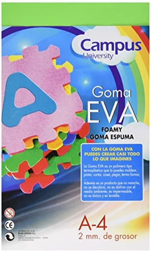CAMPUS University EVA A4 Foam Rubber, 2 mm Thick, A4 – Green (Pack of 10)