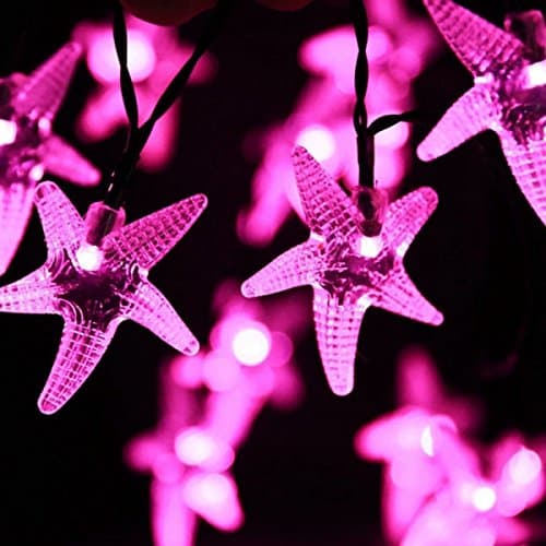 YRHDC Solar String Lights Outdoors Garden 6m 30LEDs Starfish Christmas Decoration Energy Saving Waterproof Copper Wire Fairy Lights 2 Modes