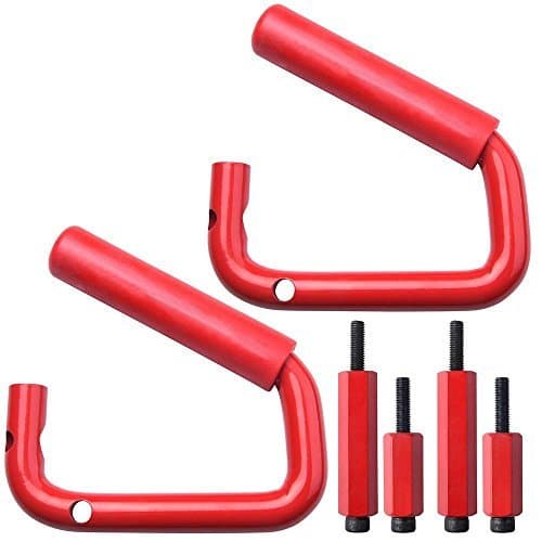 Jeep Wrangler Stainless steel solid grip before and after grip suitable for 2007-2017 Jeep Wrangler … (Red front grip)