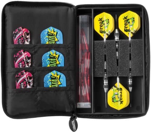 ViperCasemaster Select Nylon Steel and Soft Tip Dart and Accessory Case, Holds 3 Darts, Foam Cushion Allows Flights to be Stored Open Without Being Crushed,Black