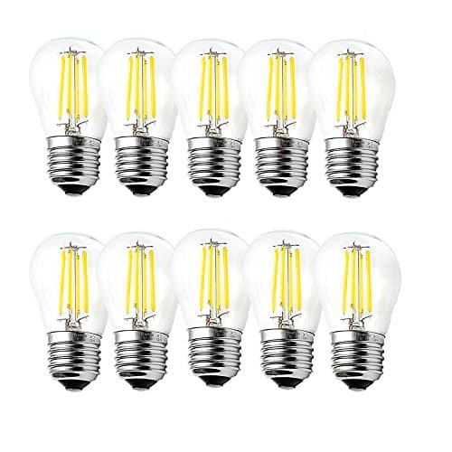 WULUN 10-Pack 4W G45 E27 Mini Globe LED Filament Bulb Warm White 2700K Edison Screw SES LED Antique Clear Golf Ball 40W Incandescent Equivalent(Non-dimmable)