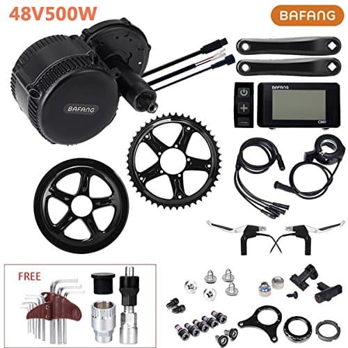 48V500W Bafang Mid Drive Motor E-bike Conversion Kit Electric Bike with LCD Display Waterproof Connection Cable 4 in 1