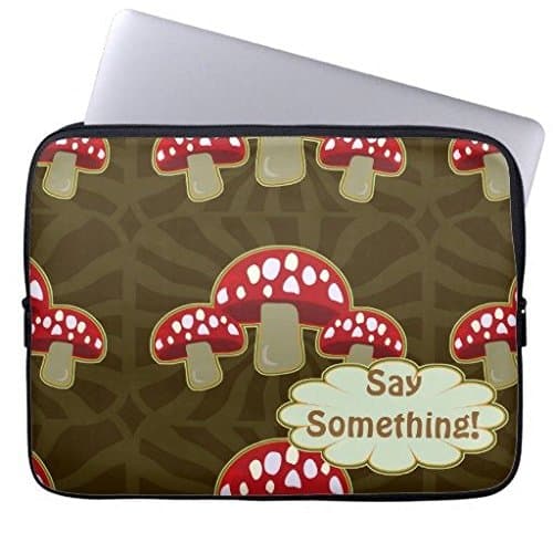 Longdong 15" Funky Fungi Mushroom Patterns Computer Case Bag Slim Protective Laptop Sleeve Cover for MacBook Pro / Laptops / Notebook