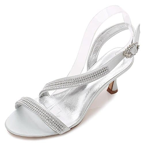 Elegant high shoes Women's Basic Wedding Shoes E17061-52 Cozy Office & Business Wear Casual Party & Night, Silver, 39
