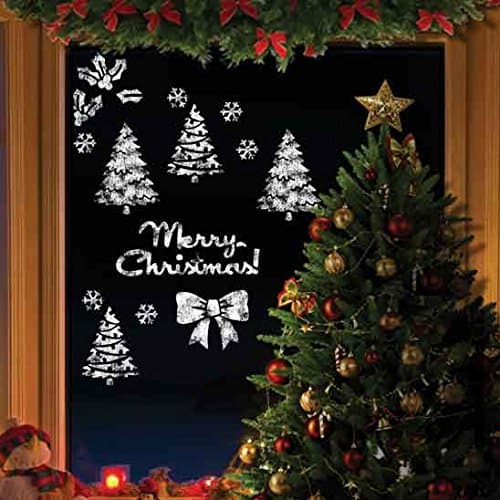 4 Christmas Snowy Window Stencils Party Decoration