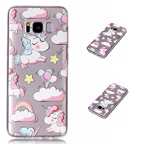 Samsung Galaxy S8 Plus Case, YHcase Ultra Thin Transparent Clear Soft Gel TPU Silicone Case Cover for Samsung Galaxy S8 Plus -Unicorn and Balloon