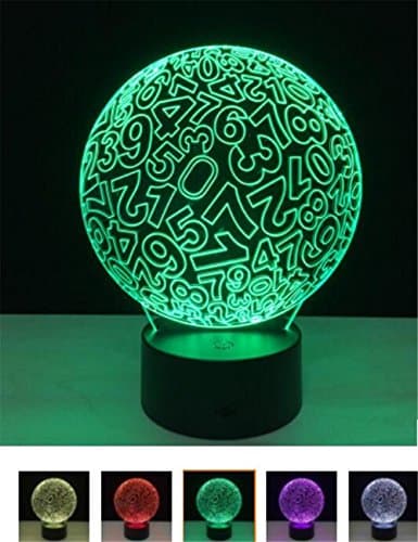 SQCOOL New Circle Digital 3D Lights LED Colorful Night Light Gradient Visual Lamp Creative Gift Gift Lamp