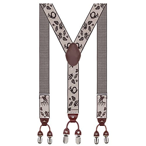 Men Braces 35mm Standard Adjustable and Elastic Suspenders Y Shape with 6 Strong Clips Pattern