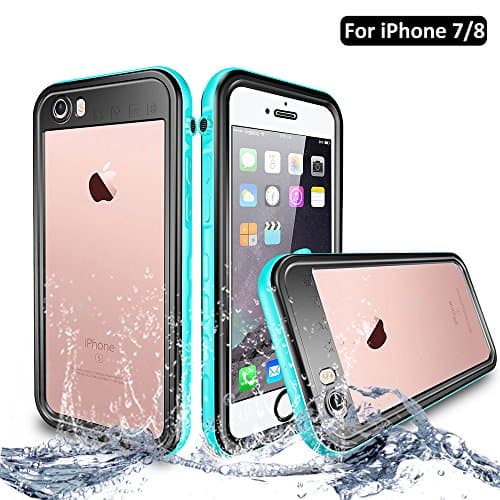 NewTsie iPhone 7/8 Waterproof Shockproof case, Full-body Protective Snowproof Dirtproof with Built-in Screen Protector CaseCover for iPhone 7/8 4.7 inch (T-Blue)