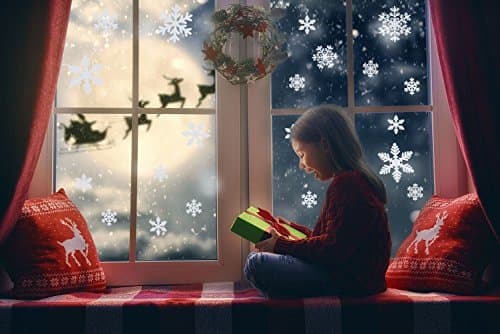 WANTING 2 Sheets 54 PCS Christmas Snowflake Window Stickers Xmas Decoration Gifts Wall Ornaments