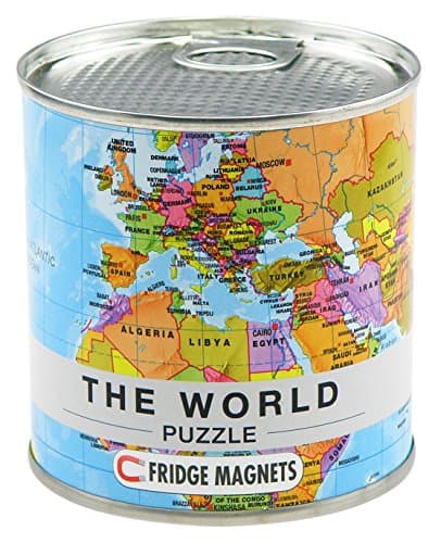 Extragifts World Puzzle magnets in premium tin can