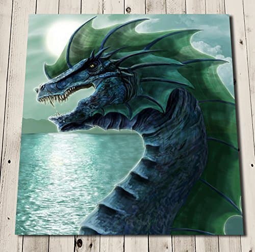 Blue Water Dragon Art Print - Element Dragon Wall Art