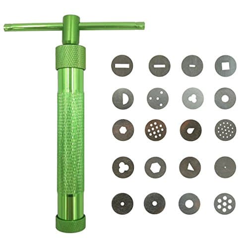 Devolare Clay Extruder Clay Gun Tool with 20 Discs (Green)