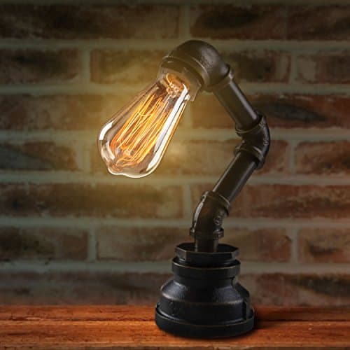OYGROUP Edison Industrial Retro Desk Lamp Iron Water Pipe Table Lamp Steampunk Craftsmanship Interior Lighting E27