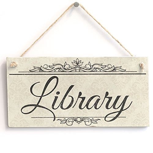 Library - Handmade Shabby Chic Wooden Sign/Plaque
