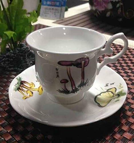 SSBY Creative mushroom coffee cups and saucers, creative home practical ceramic coffee cup and saucer