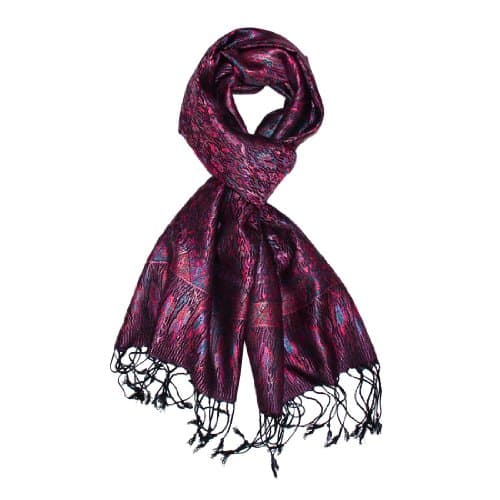 High-End Scarf 100% Silk 14'' x 63'' Shawl Jacquard Woven Soft And Supple