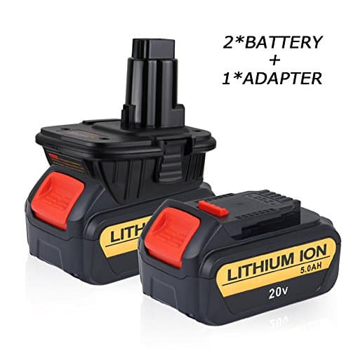 LYPULIGHT Dewalt Max XR DCB205 Batteries 2 Pack + DCA1820 Battery Adapter for Dewalt 18V Tools, Replace for DC9096 DC9099 DW9096