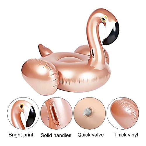 TYCN Giant Inflatable Flamingo Swimming Ring Pool Party Inflatable Float Raft PVC Material General Adult Children Summer Perfect Pool Beach Water Recreation Leisure Toys (Rose Gold Flamingo)