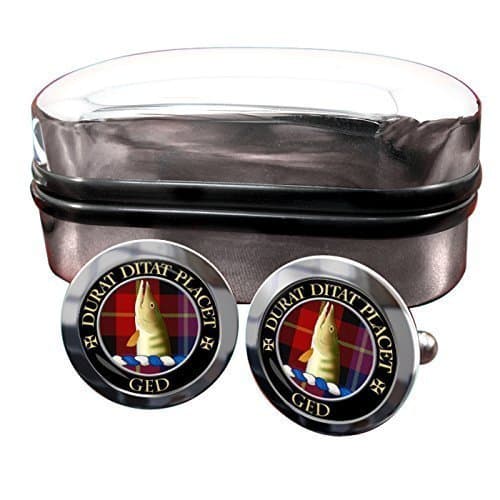 Ged Scottish Clan Crest Mens Cufflinks with Chrome Gift Box