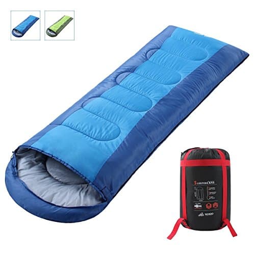Semoo Comfortable Envelope Sleeping Bags for Camping Hiking 3-4 Season with Straps and Carry Bag