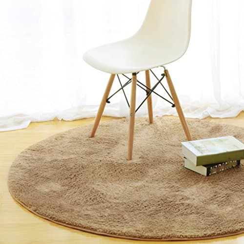 Carpet Round Living Room Coffee Table Bedroom Bedside Home Computer Chair Rugs Crawlers Padded Padded Simple Modern 100cm, 120cm, ( Color : Camel , Size : 120cm )