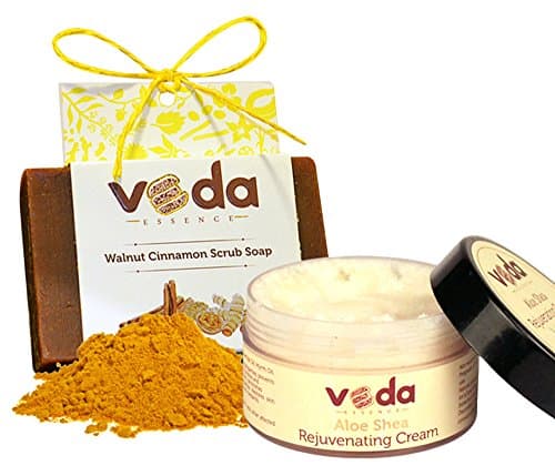 Veda Essence Walnut Cinnamon Scrub Soap & Aloe Shea Rejuvenating Cream 2 Pcs Combo