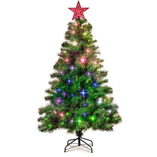 Pre-lit 5'/180cm Artificial Christmas Tree / Xmas Tree Green Color - 180 Multi Colored Lights - 367 Branchs