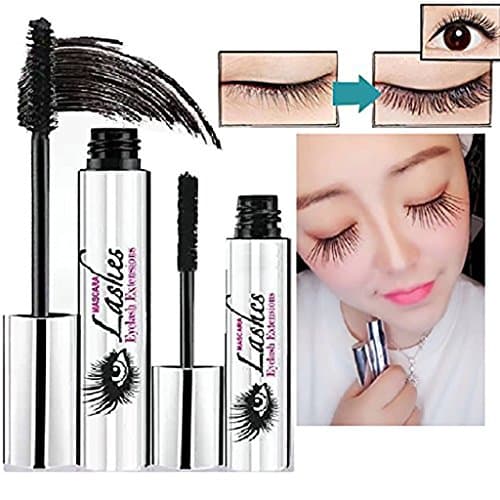 Prevently 4D Mascara Cream, New Creative Makeup Lash Cold Waterproof Mascara, Eye Black, Eyelash Extension Warm Water Washable Mascara Crazy-long Style Mascara Combination Set (Black)