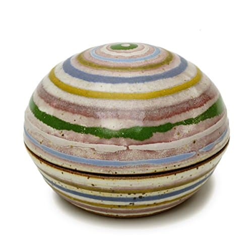 Round Box with Target decoration - Hand thrown stoneware pottery box.