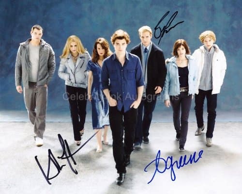 ASHLEY GREENE, PETER FACINELLI and KELLAN LUTZ as Alice, Carlisle and Emmet Cullen - Twilight GENUINE AUTOGRAPHS
