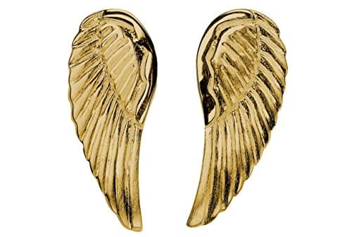 Silver Moss Ladies Stud Earrings Matte Gold Plated Angel Wing Gold Plated Angel Wings Sterling Silver 925 Earrings