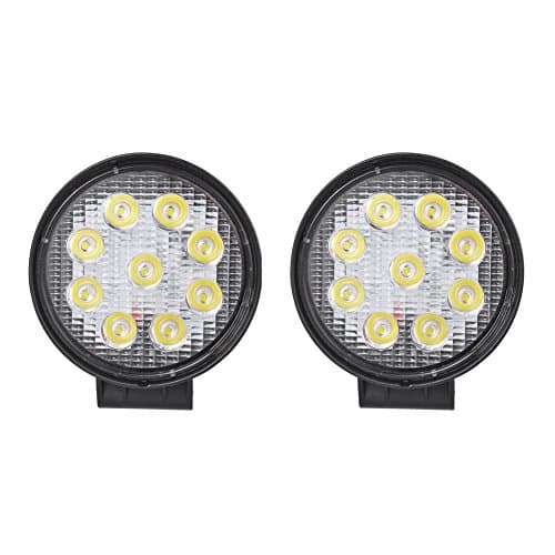 2-Pack 4.3" 27W 6000K 10-30V DC Daylight LED Work Light Spot Beam Driving Fog Lamp for Off-road Truck Car ATV SUV Jeep Boat VTX-27WA