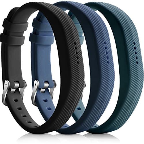 iBREK Fitbit Flex 2 Replacement Strap with Metal Clasp(No Tracker)-3 Pack:Black&Navy&Slate